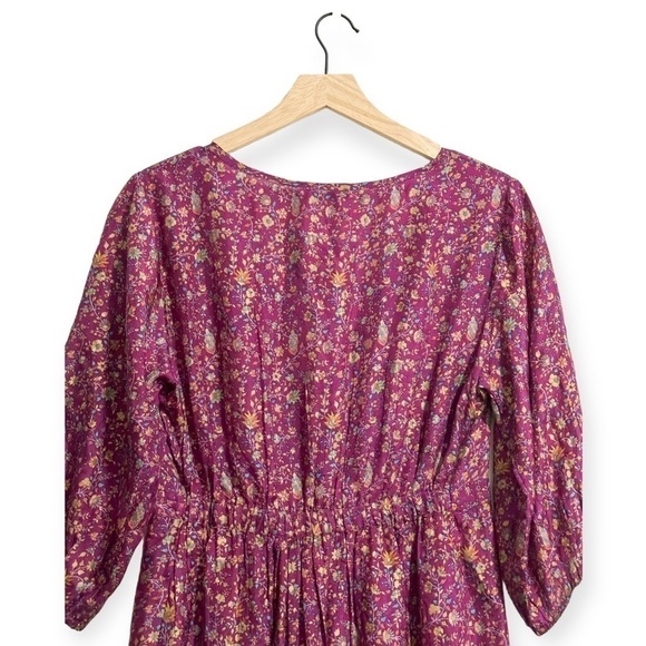 Mes Demoiselles Floral Print Silk Dress In Purple, Size 36EU/US4 - Picture 8 of 14